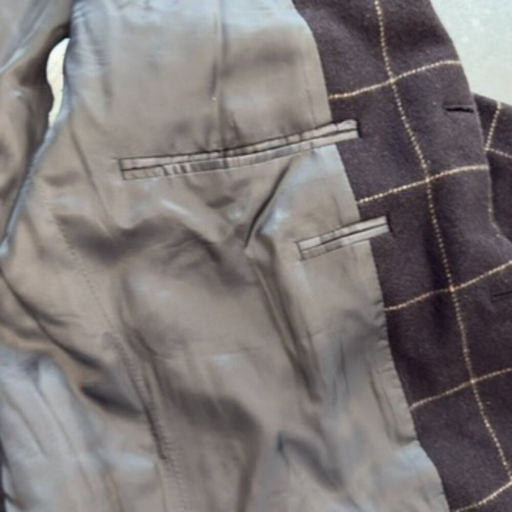 Polo by Ralph Lauren 100% Cashmere Brown Windowpane Blazer – Size 42R - Picture 5 of 16